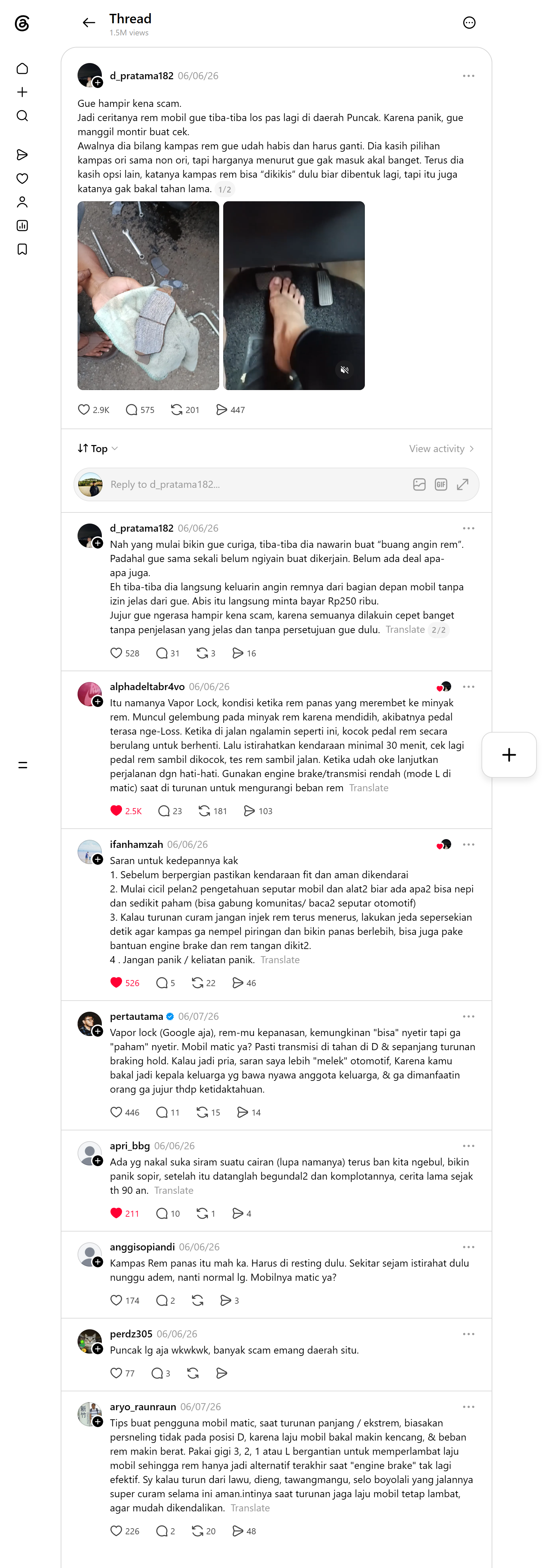 Jangan Injak Rem Terus di Turunan, atau Nyawa Taruhannya